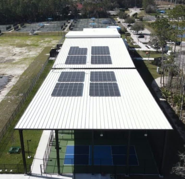 Solar array on the Palm Coast Southern Recreation Center