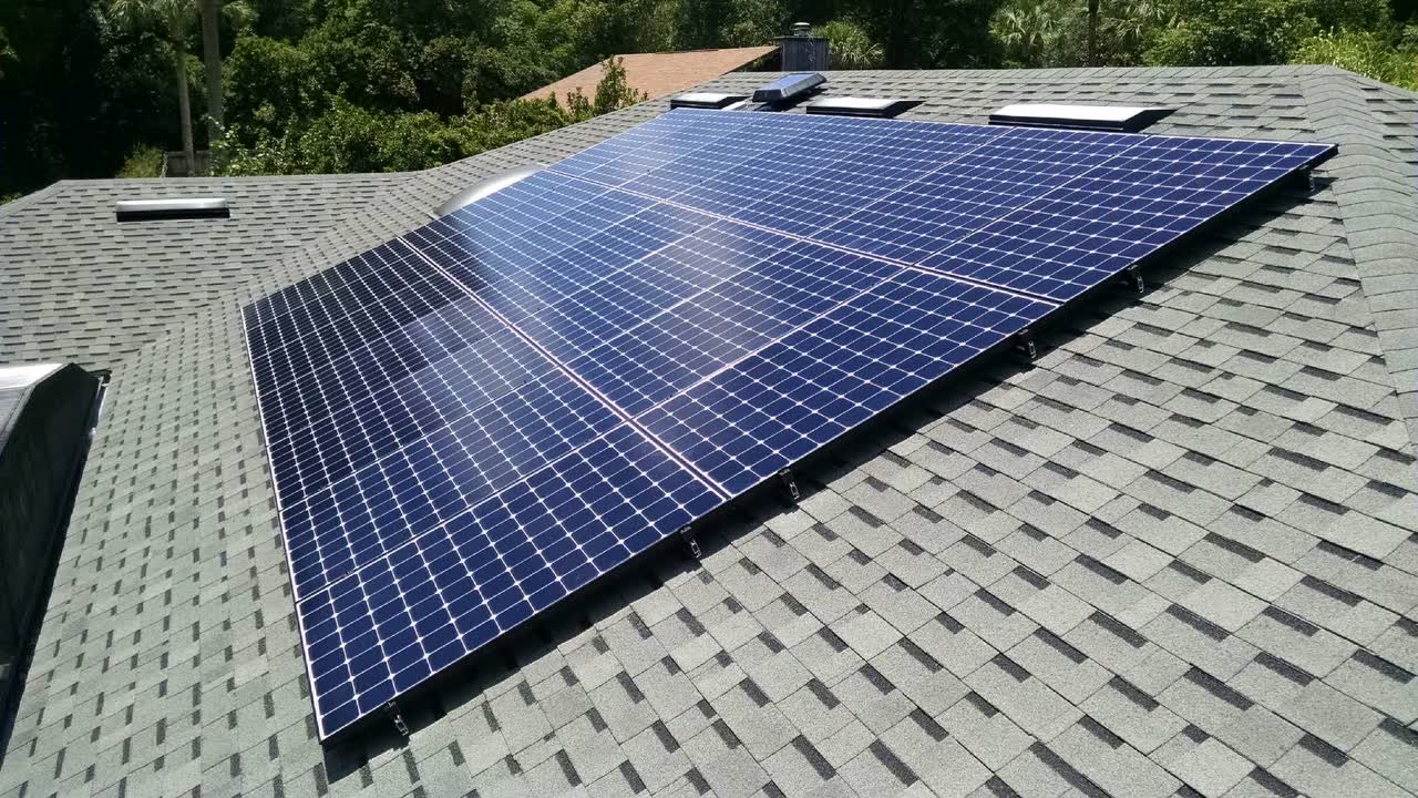 Solar-Fit rooftop array against a blue sky in DeLand
